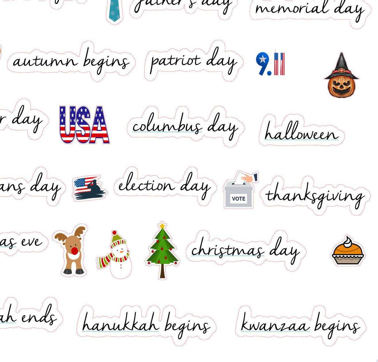HOLIDAY STICKERS I106 - Holiday Planner Sticker - Icon Planner Sticker