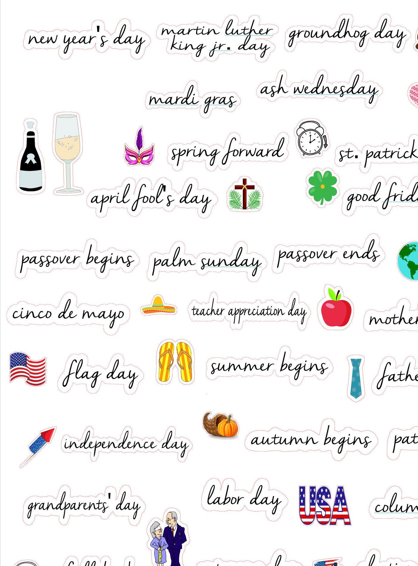 HOLIDAY STICKERS I106 - Holiday Planner Sticker - Icon Planner Sticker