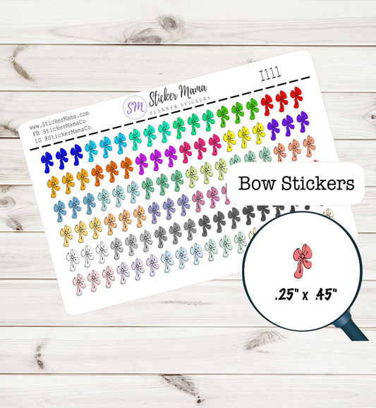 BOW PLANNER STICKERS  I111 Bow Stickers Rainbow Bow Sticker Planner Ribbon Bow Sticker Ribbon Planner Ribbon Stickers Ribbon Bow Stickers