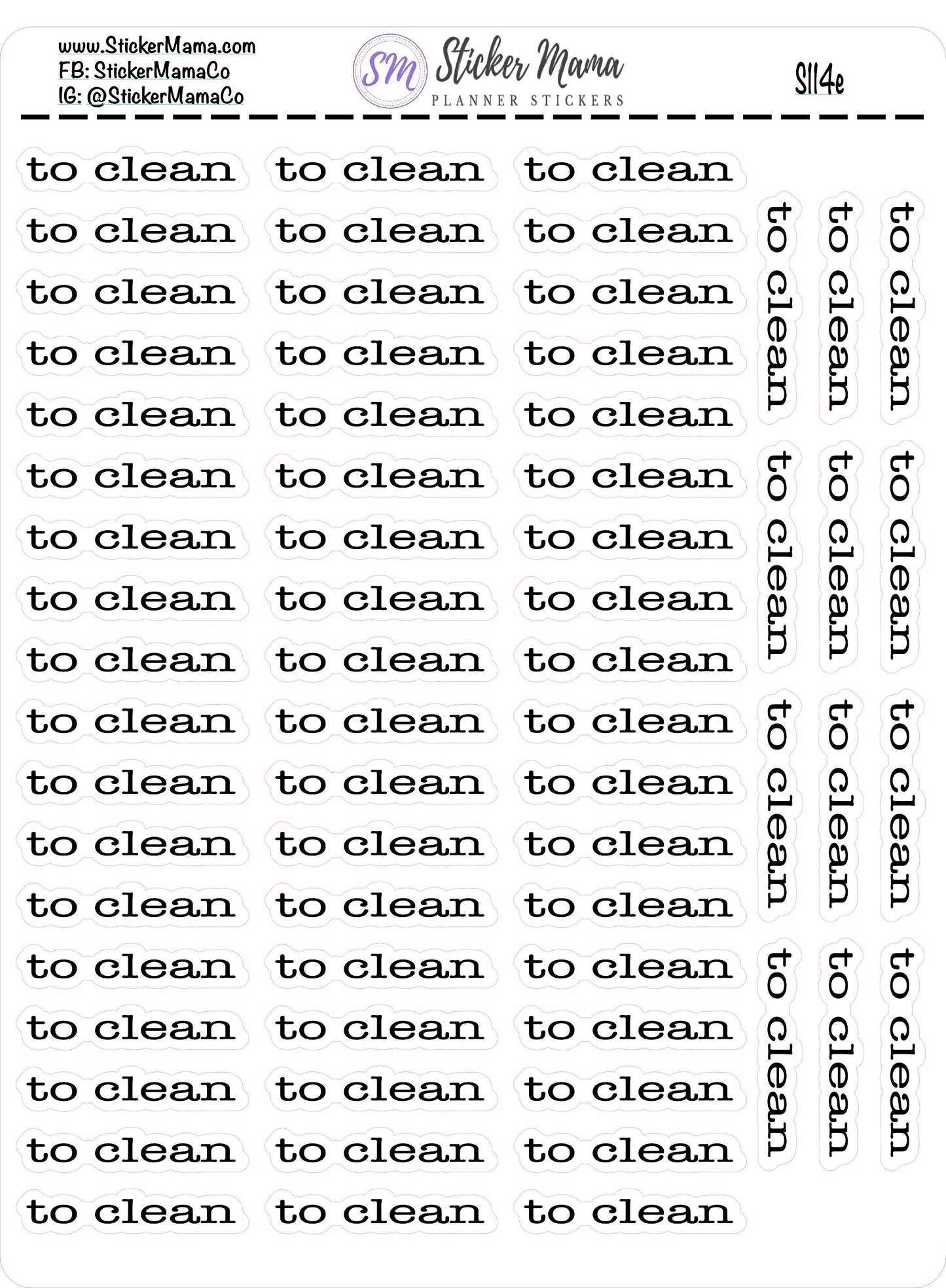 TO CLEAN SCRIPT Planner Stickers S114 JenPlans Script Font Planner Stickers For Work Planner Stickers Go to Work Sticker