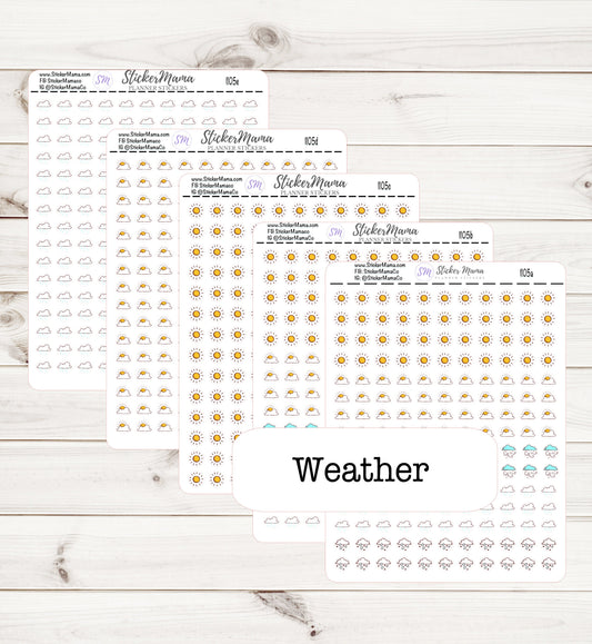 I105 - WEATHER STICKERS - weather planner stickers - for planner