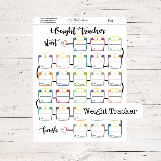 WEIGHT TRACKER NOTE 3003 - Planner Stickers weight tracker sticker track your weight weekly weigh in stickers