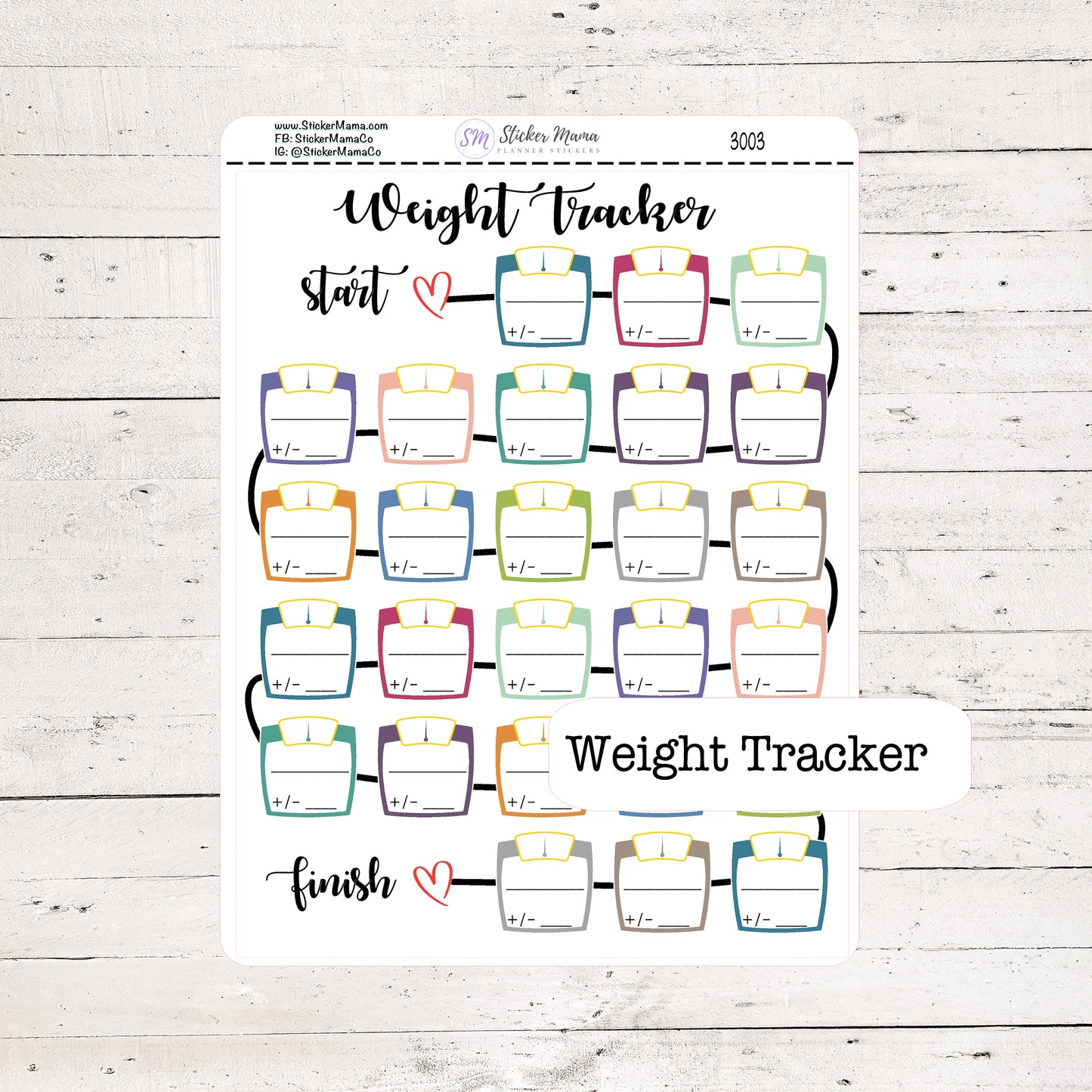 WEIGHT TRACKER NOTE 3003 - Planner Stickers weight tracker sticker track your weight weekly weigh in stickers