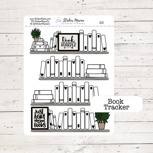 BOOK TRACKER 4001 - Book Planner Stickers - Book Tracker Sticker - Reading Log Sticker