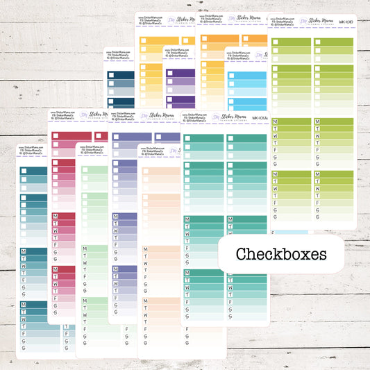 WK-101 - CHECKBOX STICKERS - Planner Stickers - Checkboxes for Planners