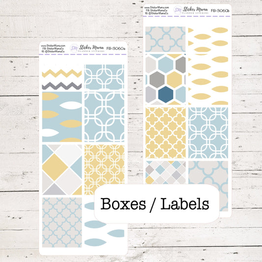 FB-3060 - FULL BOX Stickers - Trendy - Planner Stickers - Full Box for Planners