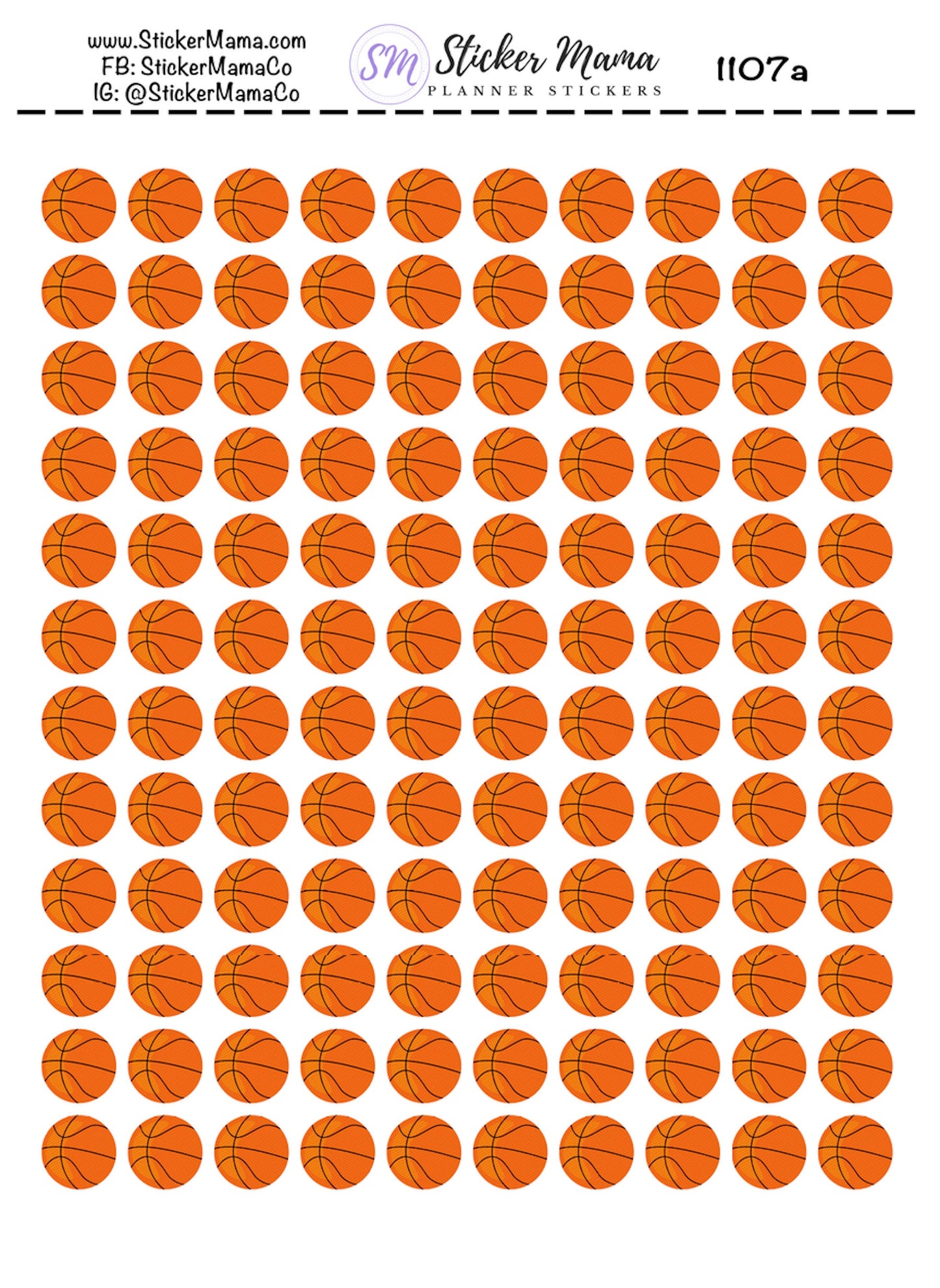 1107 - BASKETBALL PLANNER STICKERS - Sport Stickers