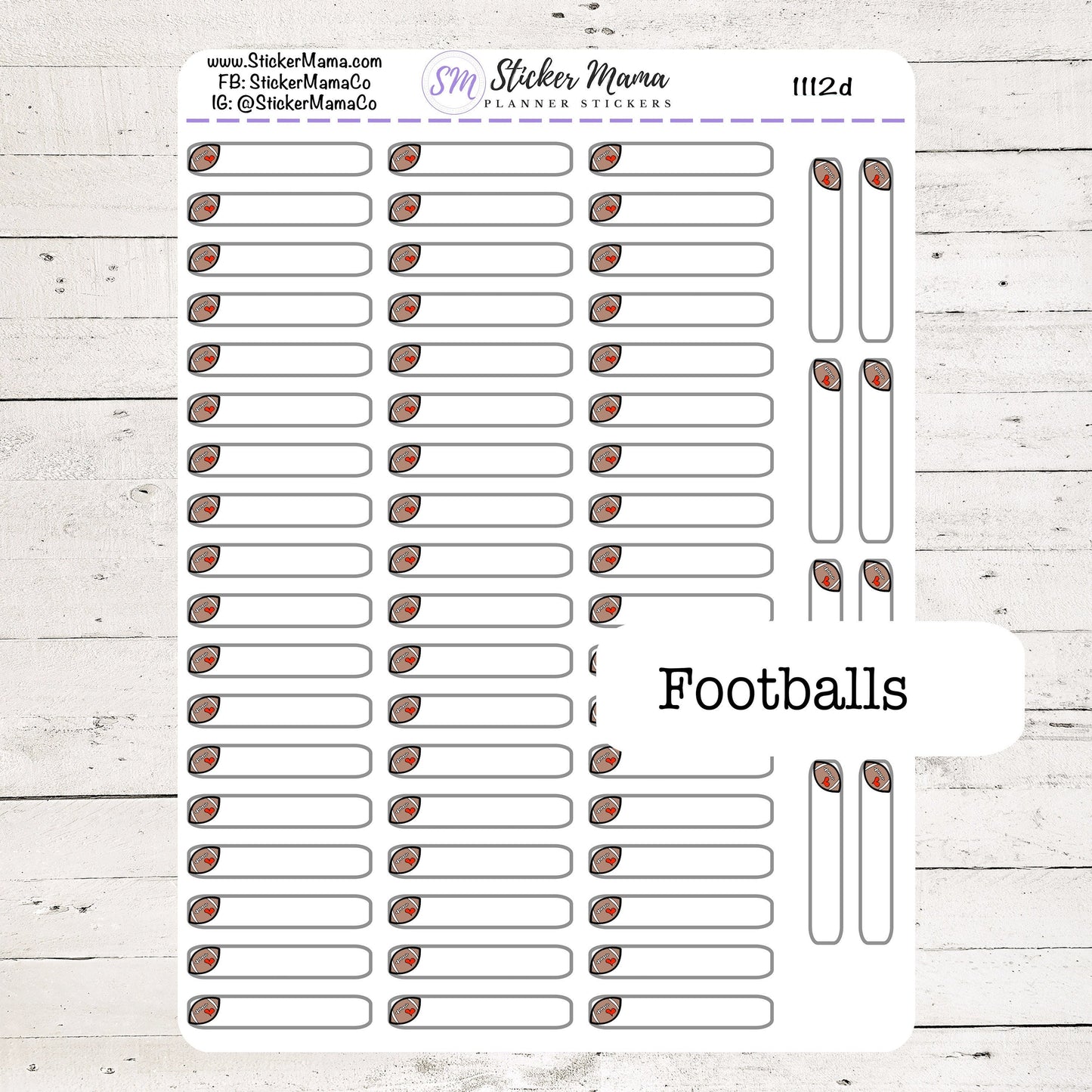 1112d - DOODLE FOOTBALL PLANNER Labels Stickers  - Football Stickers - Football Games - Football Practice