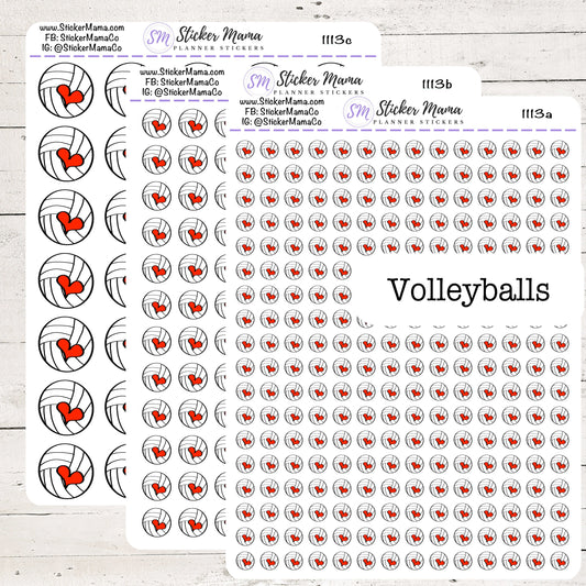 1113 - DOODLE VOLLEYBALL PLANNER Stickers  - Volleyball Stickers - Volleyball Games - Volleyball Practice