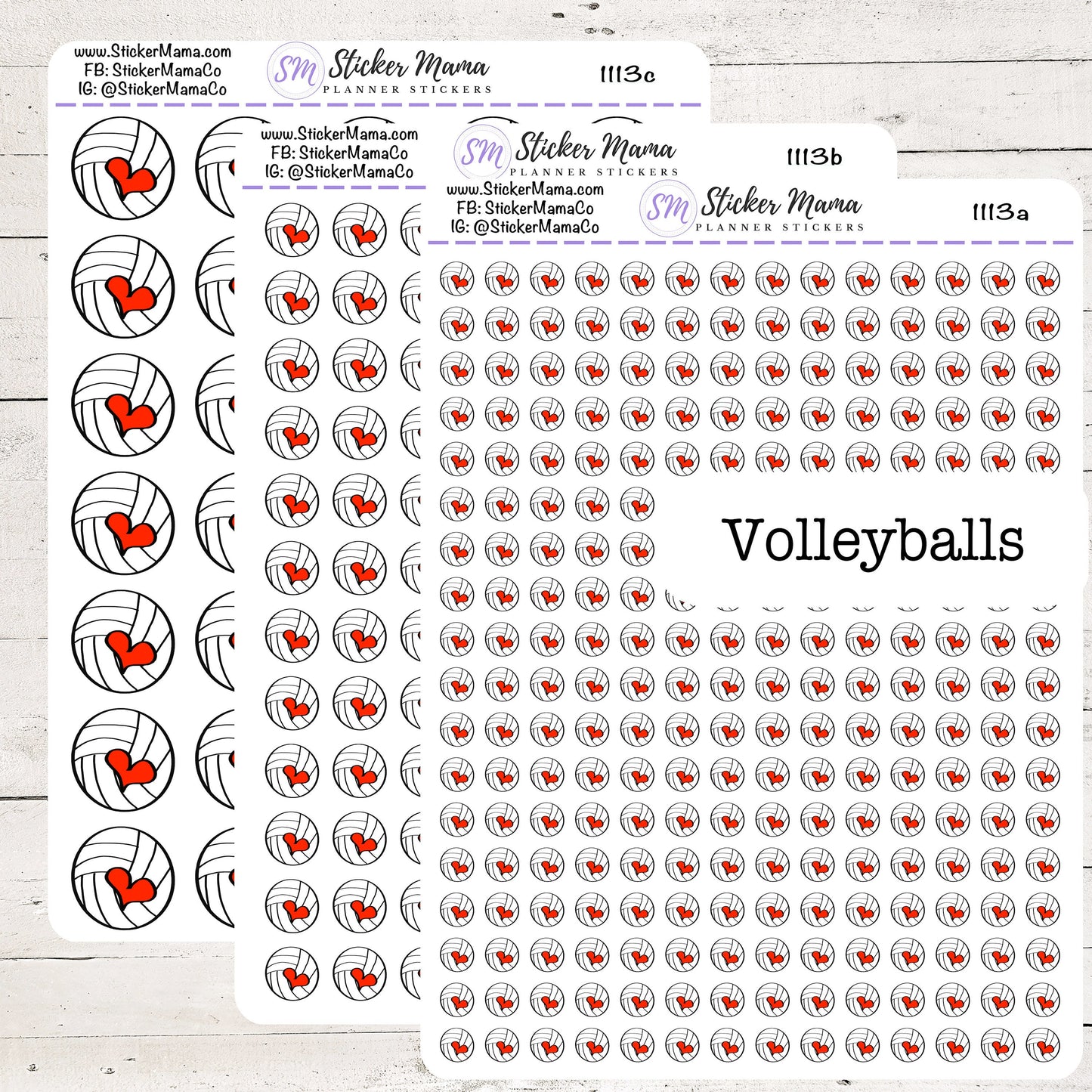 1113 - DOODLE VOLLEYBALL PLANNER Stickers  - Volleyball Stickers - Volleyball Games - Volleyball Practice
