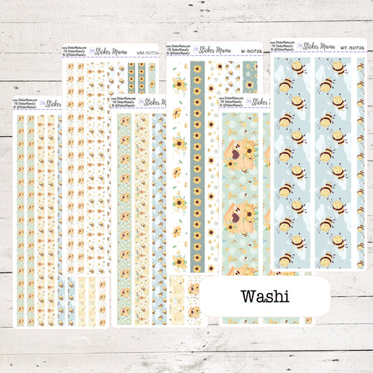 W-3072 - WASHI STICKERS - Honey Bees - Planner Stickers - Washi for Planners
