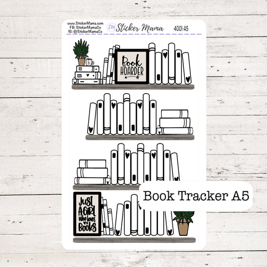 BOOK TRACKER 4001 - A5 Book Planner Stickers - Book Tracker Sticker - Reading Log Sticker