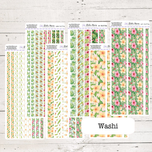W-3073 - WASHI STICKERS - Tropical Summer - Planner Stickers - Washi for Planners