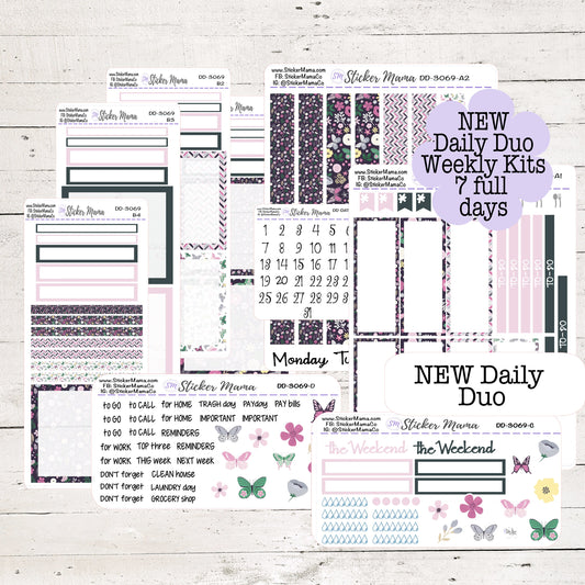 NEW Daily Duo 7x9 - 3069 - Butterflies - || Erin Condren Daily Duo Kit || 2022 Full Kit