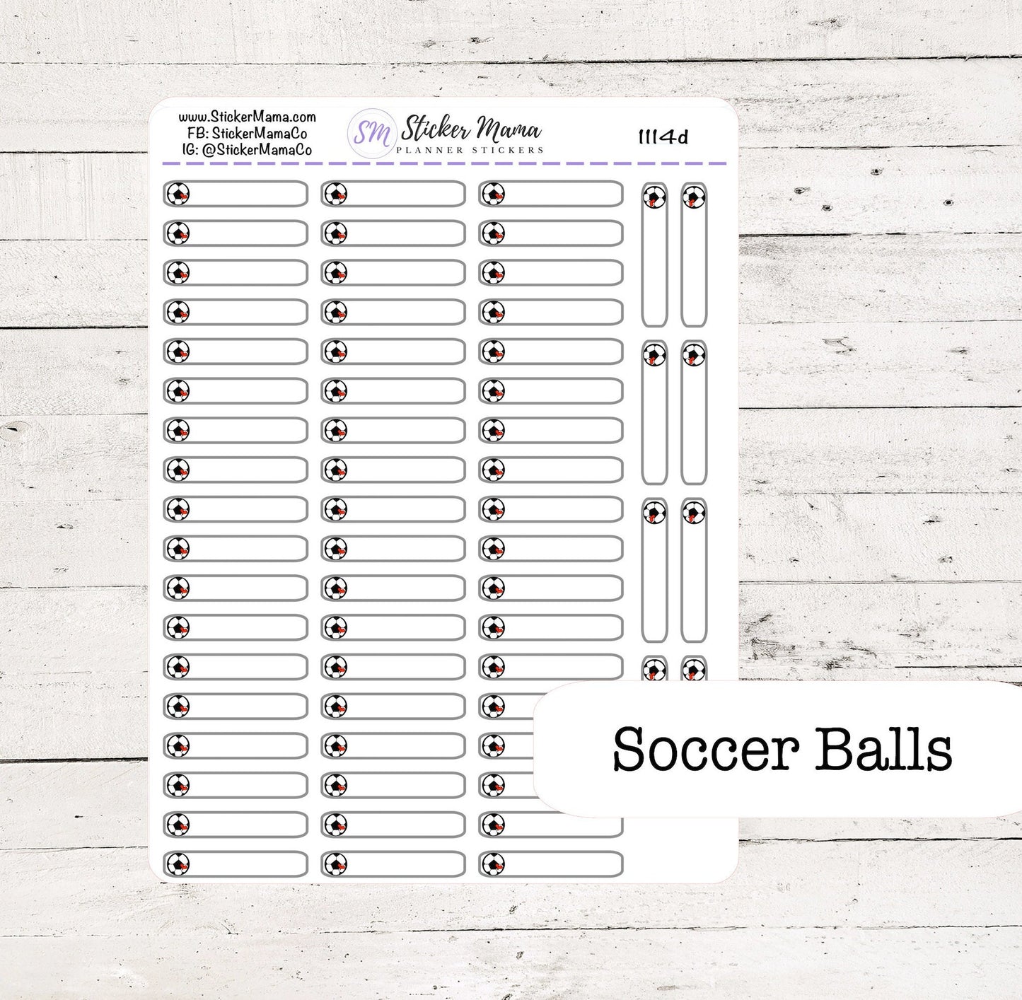 1114d - DOODLE SOCCER BALLS Planner Label Stickers  - Soccer Stickers - Soccer Games - Soccer Practice