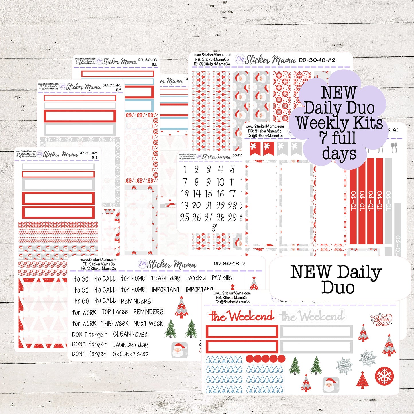 NEW Daily Duo 7x9 - 3048 - New Christmas - || Erin Condren Daily Duo Kit || 2022 Full Kit