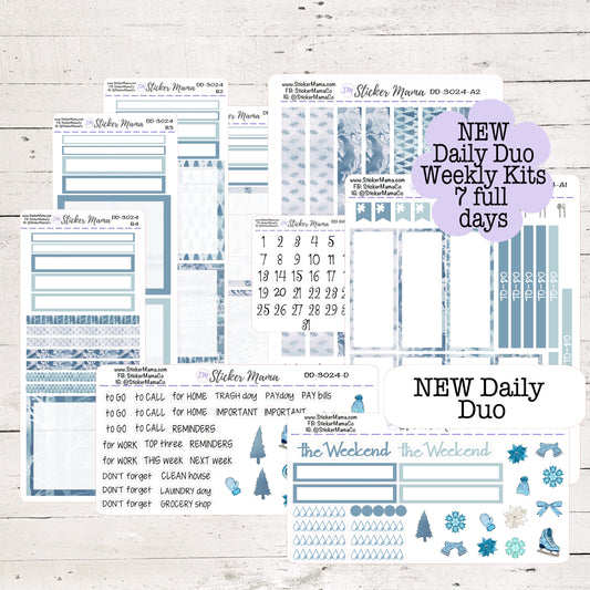 NEW Daily Duo 7x9 - 3024 - Winter Blessing - || Erin Condren Daily Duo Kit || 2022 Full Kit