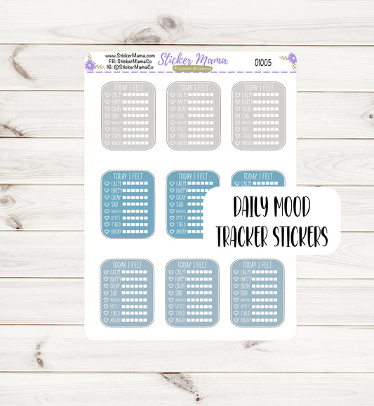 D1005 || DAILY MOOD TRACKER Stickers || Mood Stickers || Planner Stickers for Mood Tracking