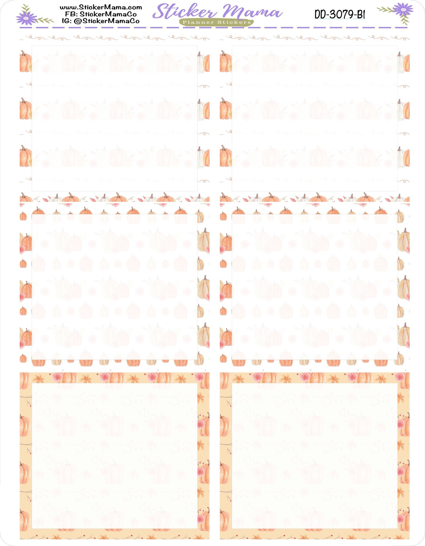 NEW Daily Duo 7x9-3079 - PUMPKINS October Stickers Planner Stickers - Daily Duo 7x9 Planner - Daily Duo Stickers - Daily Planner