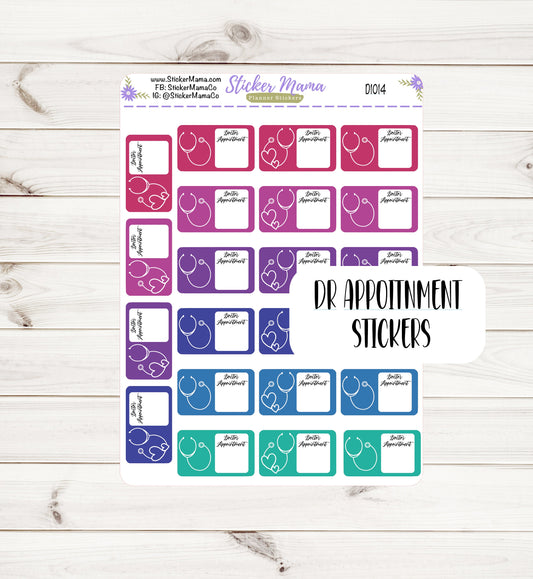 D1014 - DR APPOINTMENT STICKERS - Planner Stickers - Dr Appointment Stickers for Planners