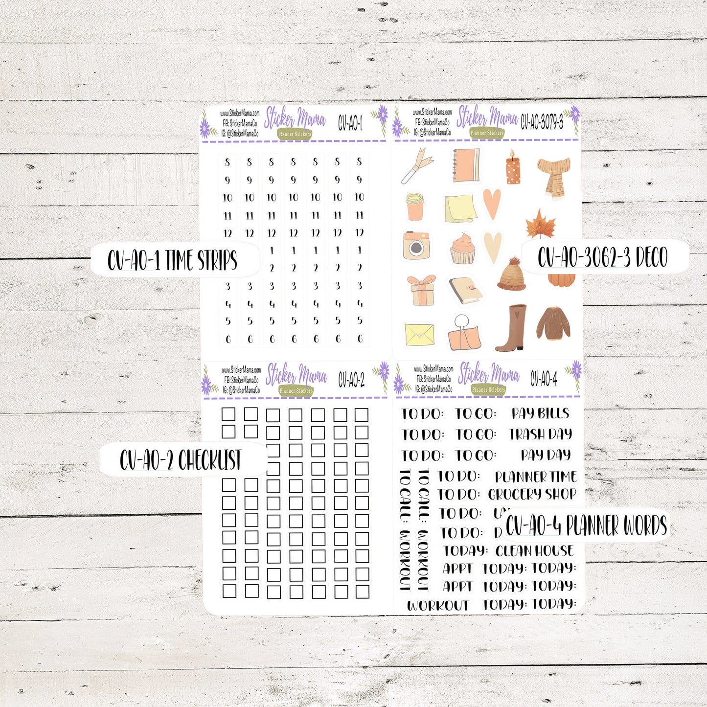 3079 - NEW COMPACT VERTICAL Pumpkins October Stickers - Weekly Kit - Planner Stickers - Erin Condren Compact Vertical Weekly Kit