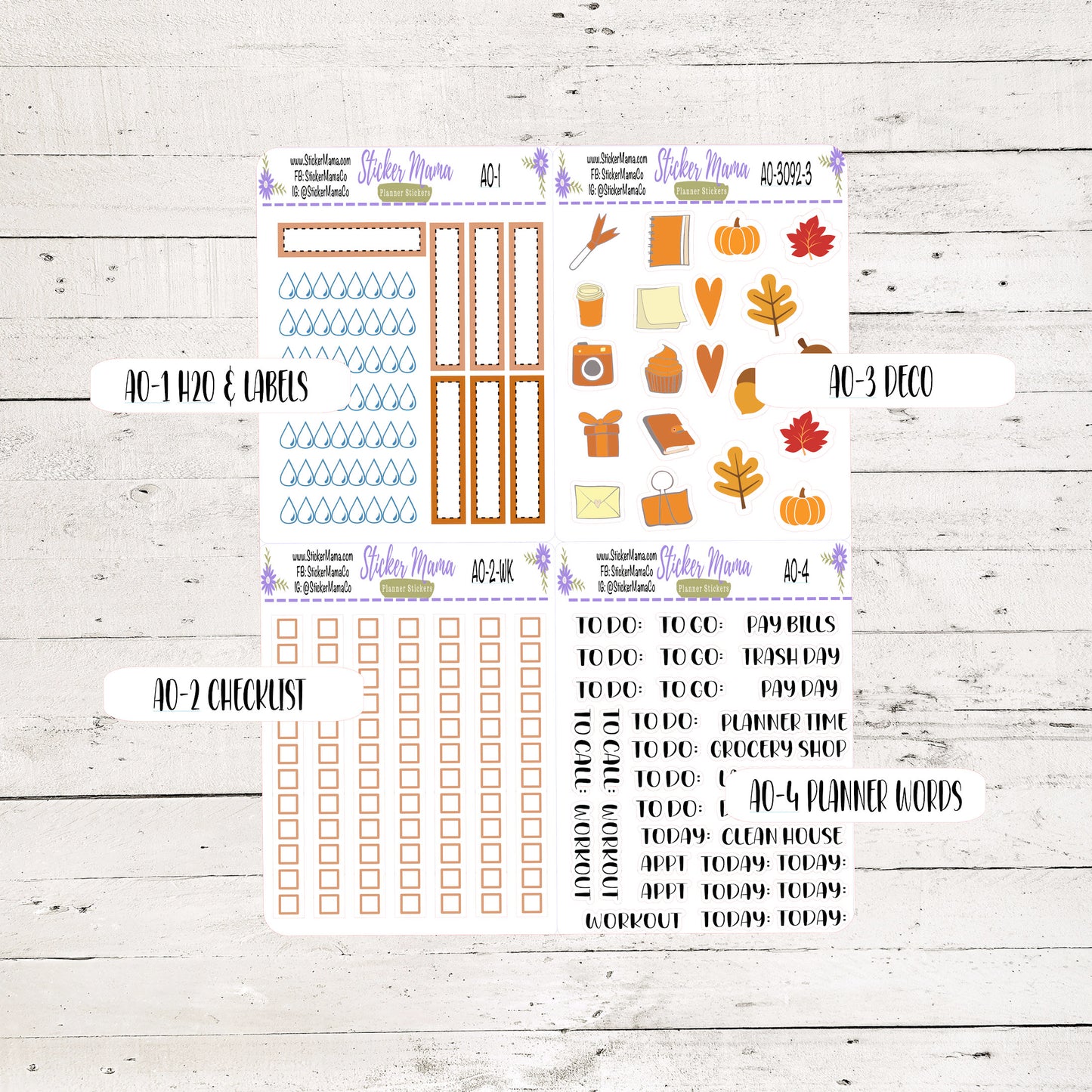 NEW WK-3092 - FALL Y'all || Weekly Planner Kit || Erin Condren || Hourly Planner Kit || Vertical Planner Kit