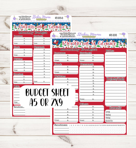 3093 BUDGET STICKER SHEET || Notes Page Stickers || Planner Budget Kit