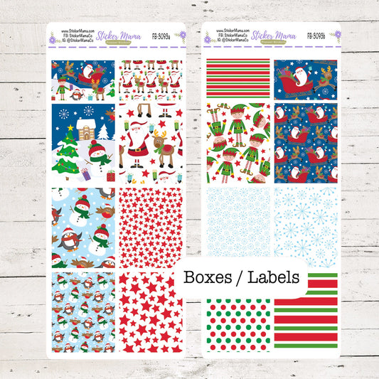 FB-3093 - FULL BOX Stickers - Holly Jolly - Planner Stickers - Full Box for Planners