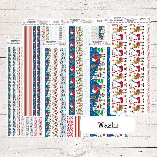W-3093- WASHI STICKERS - Holly Jolly - Planner Stickers - Washi for Planners