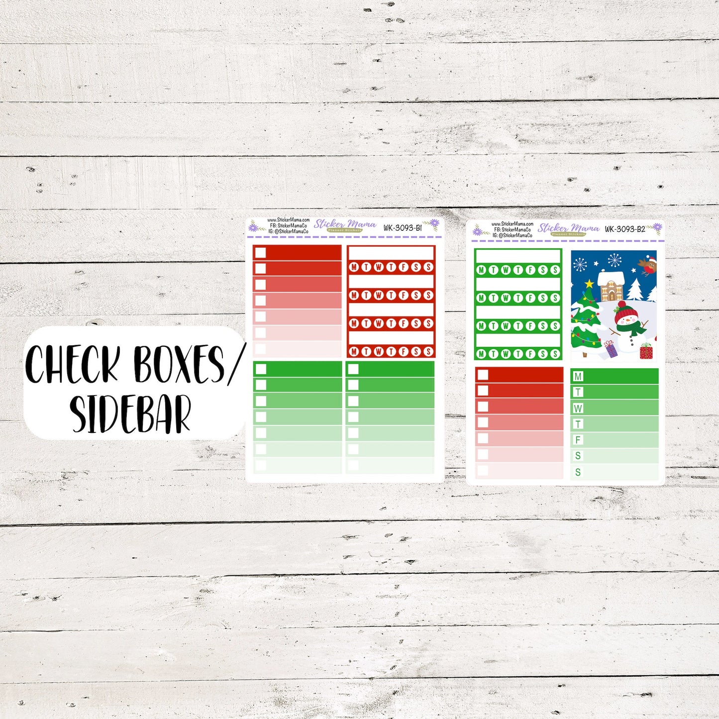NEW WK-3093 - Holly Jolly || Weekly Planner Kit || Erin Condren || Hourly Planner Kit || Vertical Planner Kit