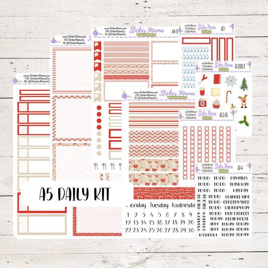 A5 Daily Duo - 3080 - Traditional Christmas - December Planner Stickers - Daily Duo A5Planner - Daily Duo Stickers - Daily Planner