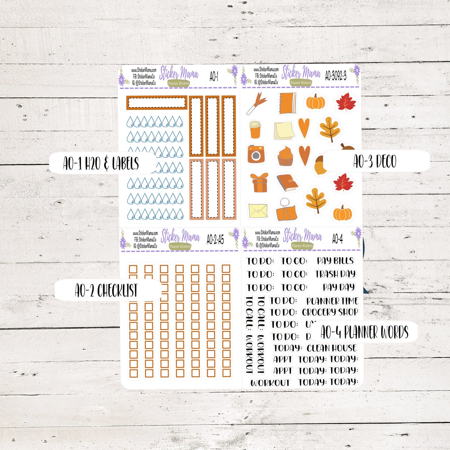 A5 Daily Duo - 3092 - Fall Ya'll -  Planner Stickers - Daily Duo A5 Planner - Daily Duo Stickers - Daily Planner