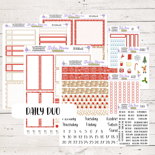 NEW Daily Duo 7x9 - 3080a - Traditional Christmas 2 - || Erin Condren Daily Duo Kit || 2022 Full Kit || December Daily Duo Kit