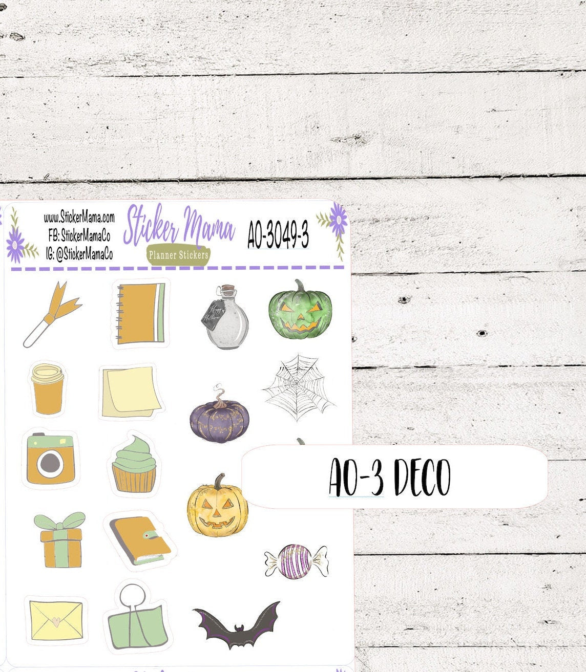 NEW Daily Duo 7x9 - 3049 - Cute Halloween - October Stickers Planner Stickers - Daily Duo 7x9 Planner - Daily Duo Stickers - Daily Planner