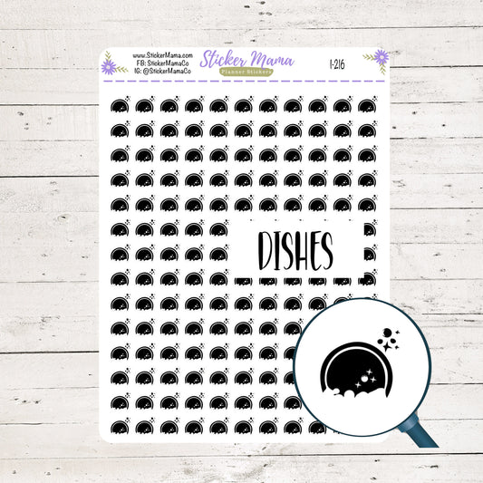 I-216 - DISHES STICKERS || Icon Stickers || Black and White Stickers