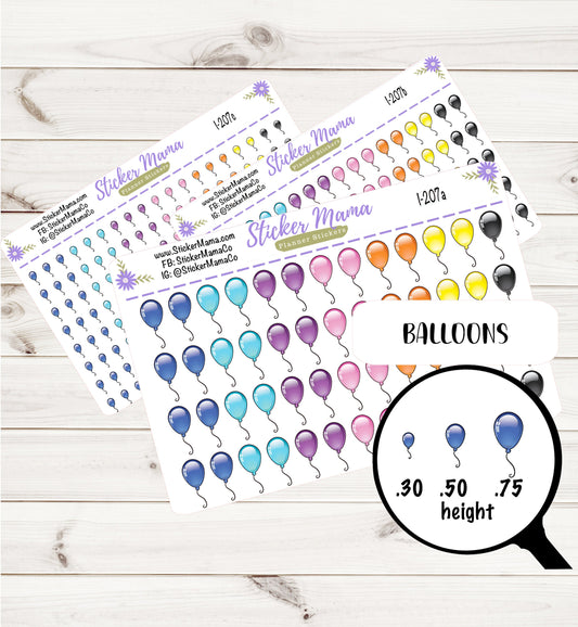 BALLOON PLANNER Stickers I-207 || Balloon Stickers || Stickers for Parties