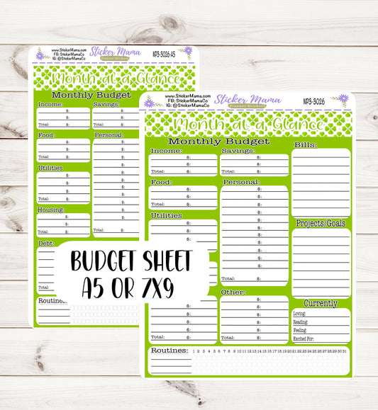 3026 St. Patrick Stickers || BUDGET STICKER KIT || Notes Page Stickers || Planner Budget Kit