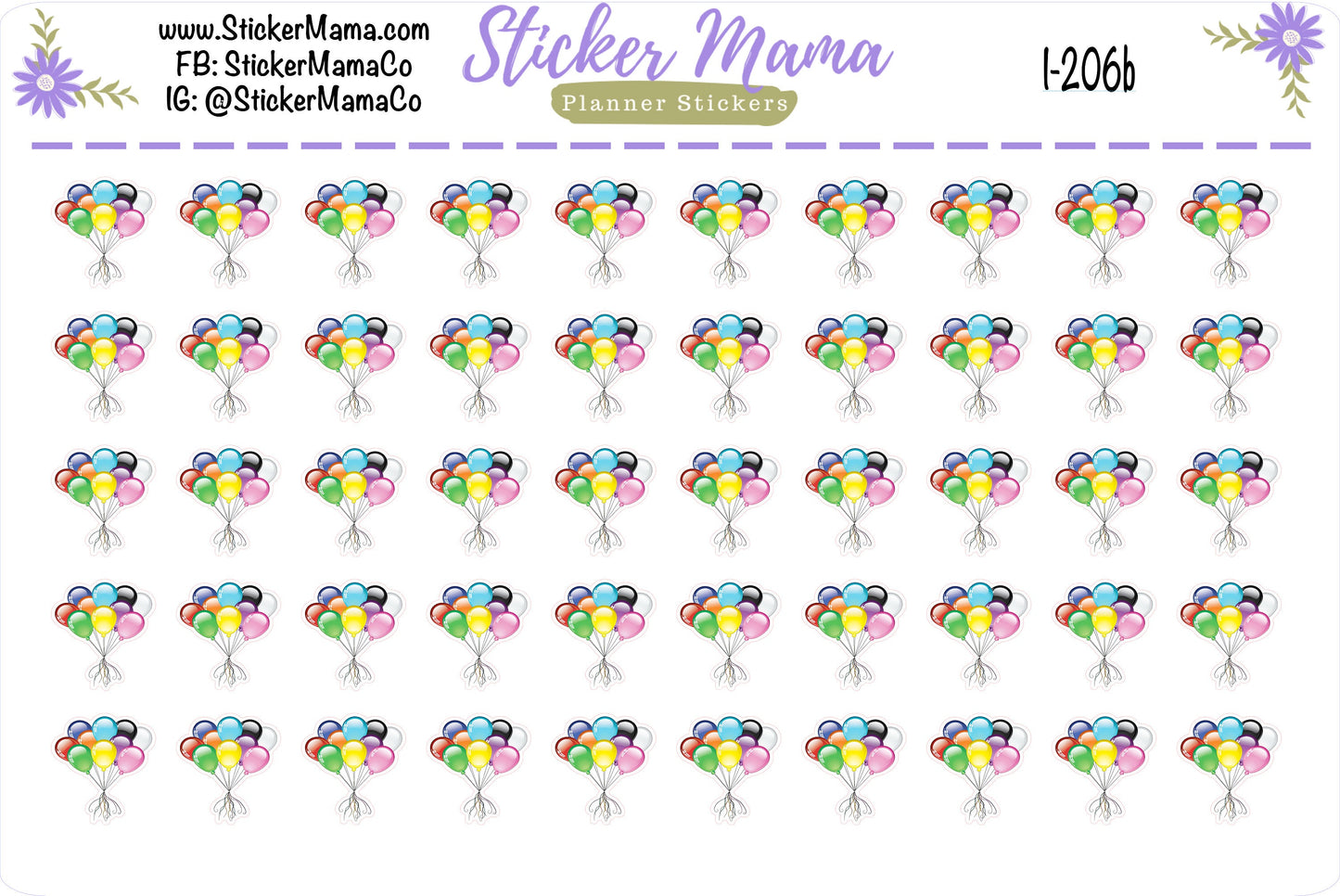 BALLOON PLANNER Stickers I-206 || Balloon Stickers || Stickers for Parties
