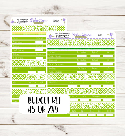 3026 St Patrick's Day  || BUDGET STICKER KIT || Notes Page Stickers || Planner Budget Kit