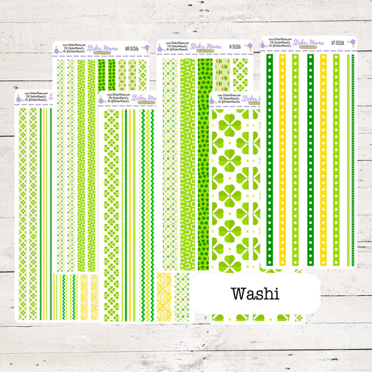 W-3026- St Patrick Day Washi Stickers || Planner Stickers || Washi for Planners