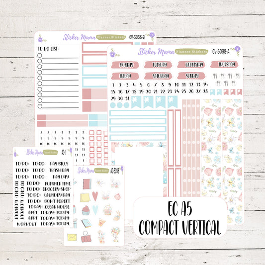 CV3038 "Easter Spring Time" || NEW COMPACT VERTICAL -|| Weekly Kit || Planner Sticker || Erin Condren Compact Vertical || Easter Sticker Kit