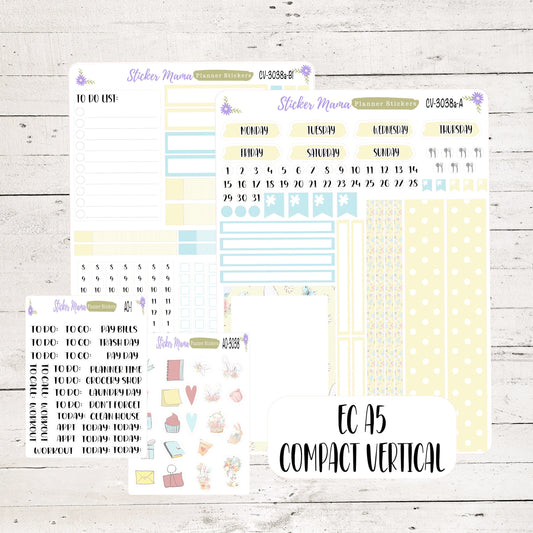 CV3038a "Easter Spring Time" || NEW COMPACT VERTICAL || Weekly Kit || Planner Sticker || Erin Condren Compact Vertical || Easter Sticker Kit