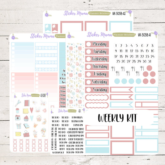 WK-3038 "Easter Spring Time"  || Weekly Planner Kit || Erin Condren || Hourly Planner Kit || Vertical Planner Kit || Easter Sticker Kit