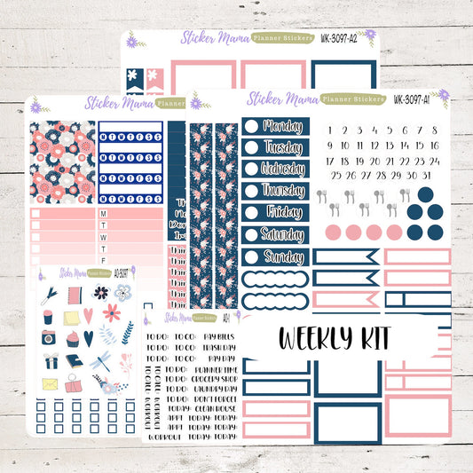 WK-3097 - Fresh Happiness  || Weekly Planner Kit || Erin Condren || Hourly Planner Kit || Vertical Planner Kit