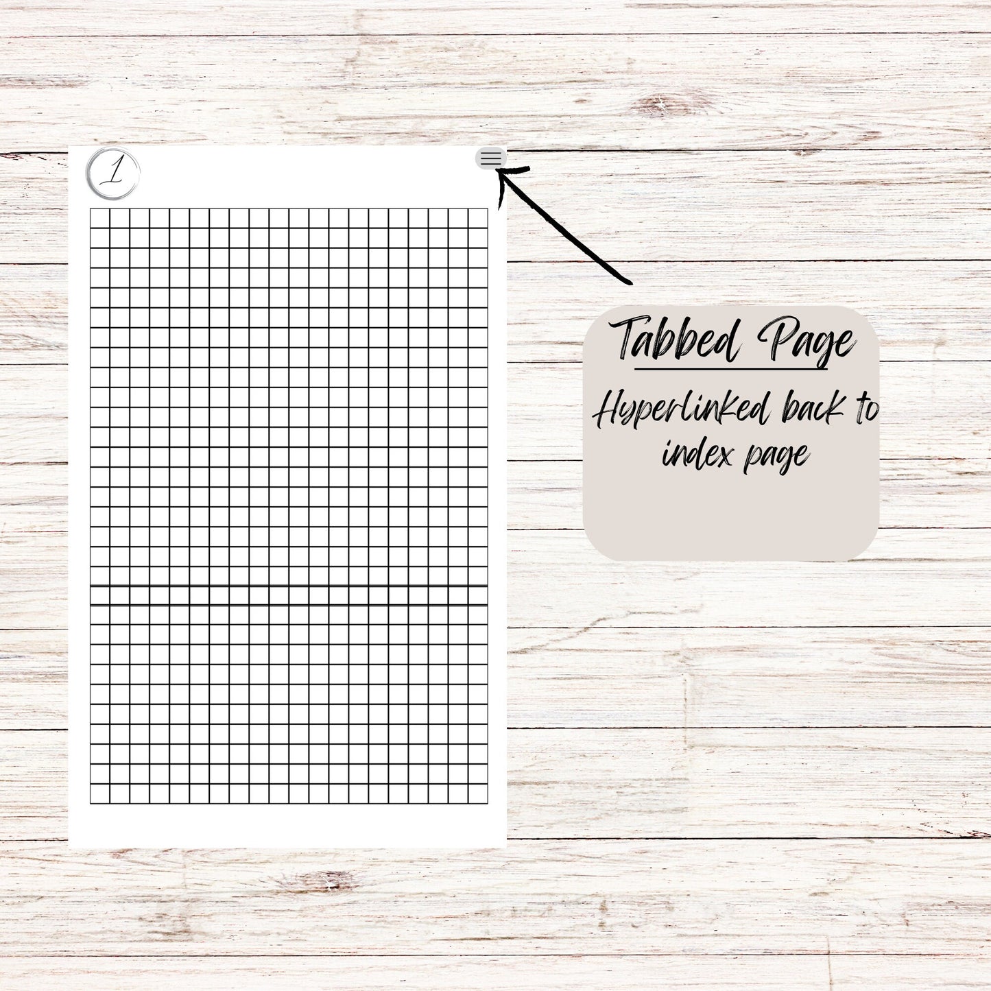 DIGITAL Square Grid NOTEBOOK || hyperlinked notebook with tabs || GoodNotes