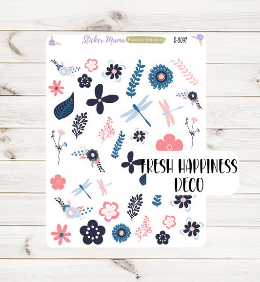 D-3097 "Fresh Happiness"  || May PLANNER STICKERS || May Stickers || Planner Stickers for Winter || Easter Planner Stickers