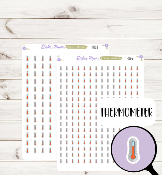 I-122 THERMOMETER PLANNER Stickers || Thermometer Stickers || Temperature Stickers || Health Care Stickers