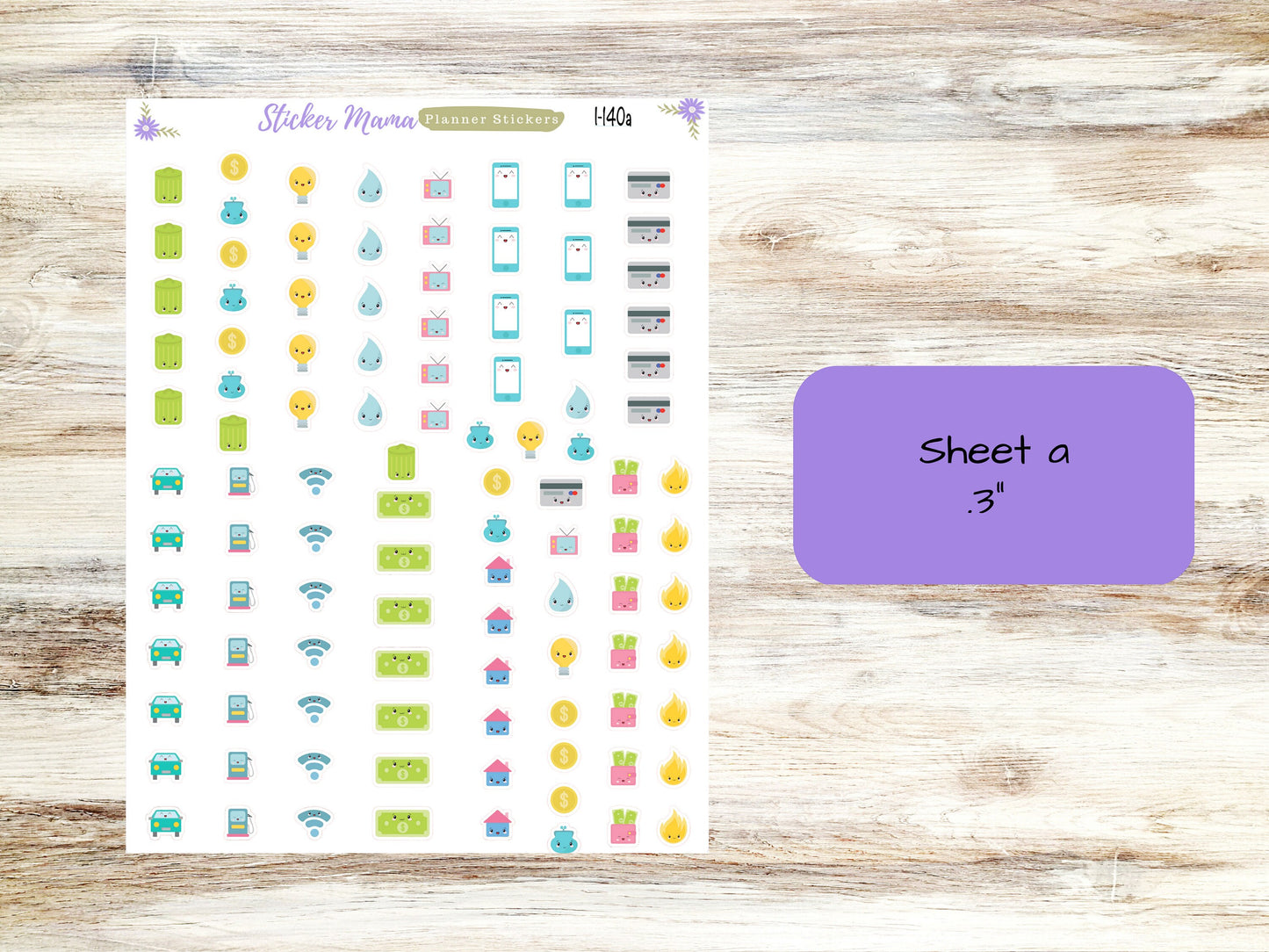CUTE BUDGET ICONS I-140 || Cute Planner Stickers || Budget Icon Stickers