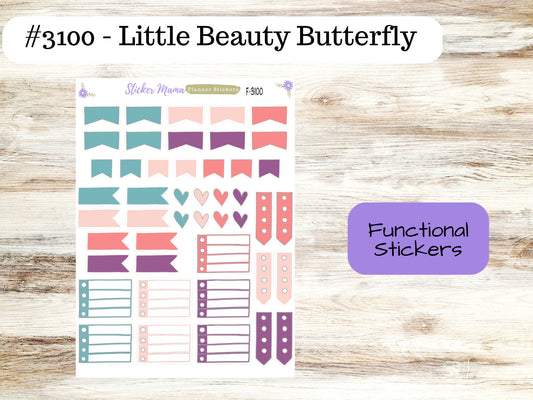 CUTE FUNCTIONAL STICKERS-F-3100 || Little Beauty Butterfly || Planner Stickers || Stickers ||