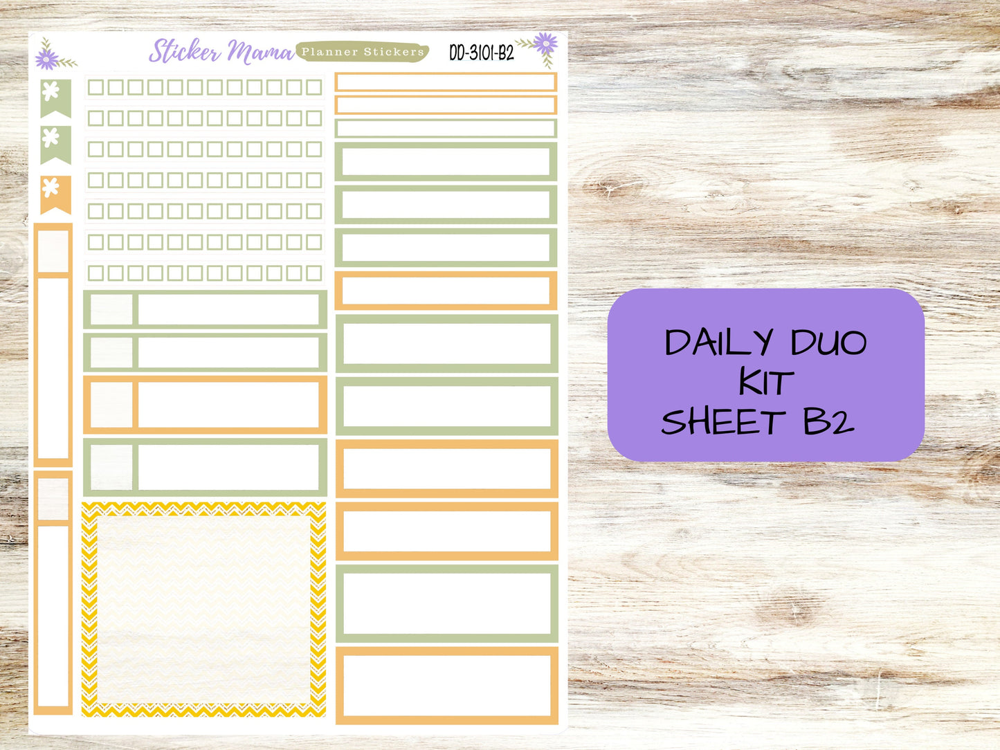 DAILY DUO 7x9-Kit #3101  || Blooming Sunflowers  || Planner Stickers - Daily Duo 7x9 Planner - Daily Duo Stickers - Daily Planner